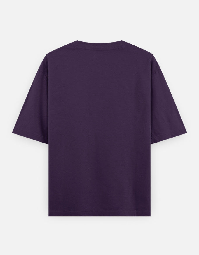 Dark purple unisex oversized classic t-shirt with short sleeves and crew neck