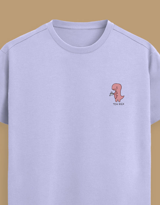 Color_Lavender Premium Supima cotton unisex t-shirt with small cute embroidery on left chest