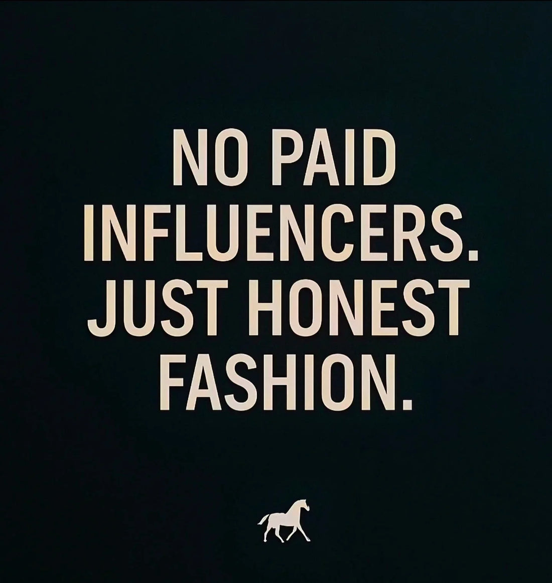 Premium minimal black blog cover with bold text saying ‘No Paid Influencers. Just Honest Fashion.’ representing iTiDharma’s commitment to honest fashion without paid influencer marketing in India.