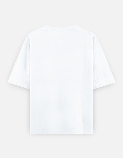 White unisex oversized classic t-shirt with short sleeves and relaxed fit