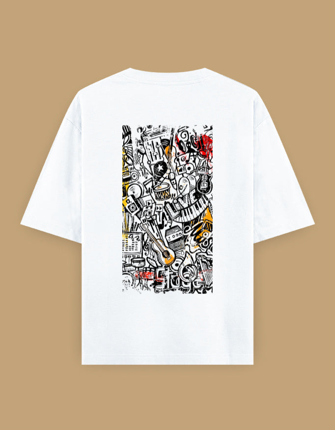 Color_White Creative Chaos - Unisex Oversized Classic T-Shirt White Unisex Oversized T-Shirt by ItiDharma