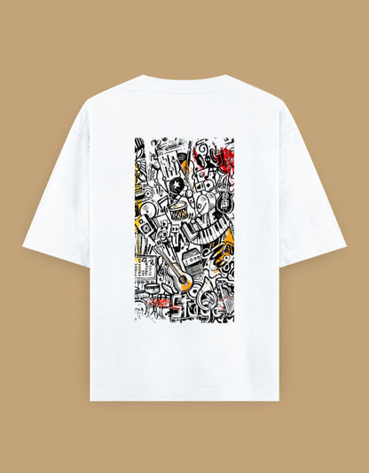 Color_White Creative Chaos - Unisex Oversized Classic T-Shirt White Unisex Oversized T-Shirt by ItiDharma