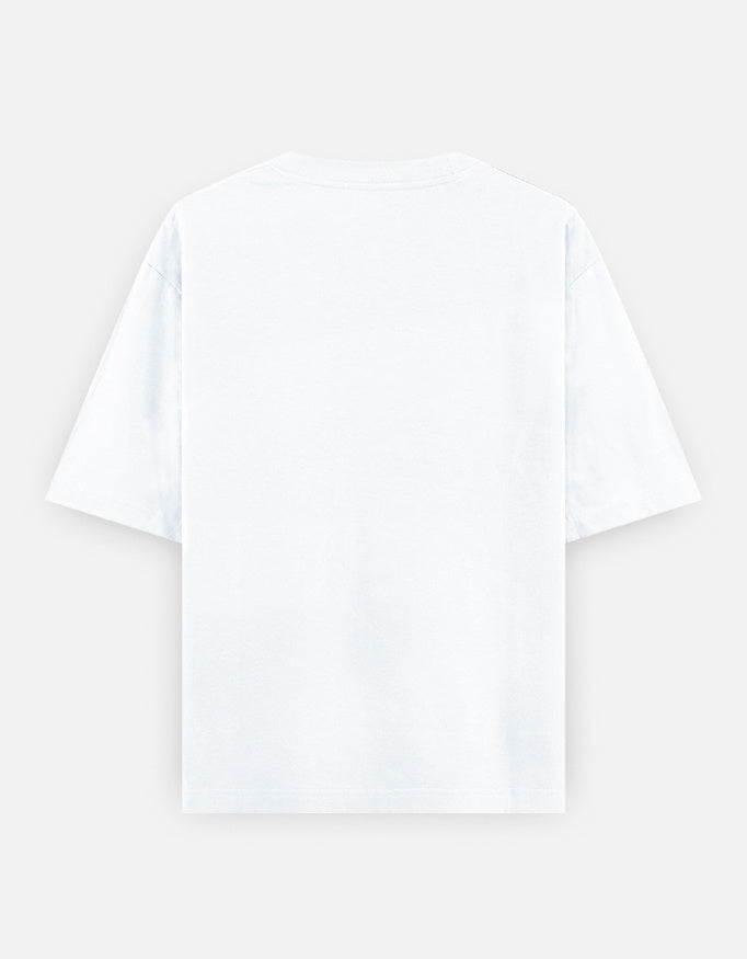 White unisex oversized classic t-shirt with short sleeves