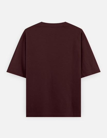 Burgundy Arjun oversized classic t-shirt with short sleeves and relaxed fit