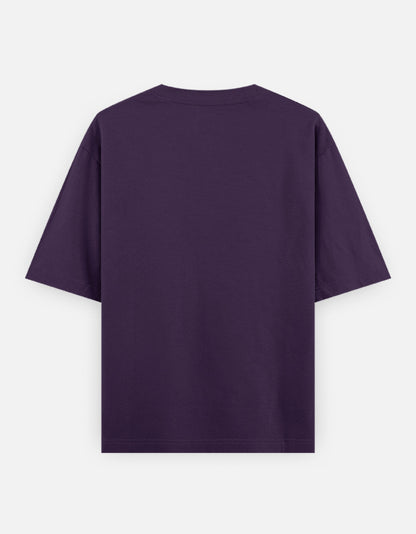Dark purple unisex oversized classic t-shirt with short sleeves and crew neck