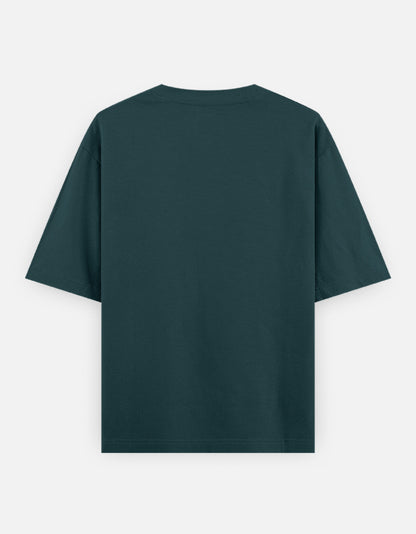 Dark green unisex oversized classic t-shirt with short sleeves and round neckline