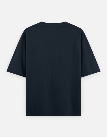 Navy blue Arjun oversized classic t-shirt with short sleeves and crew neck