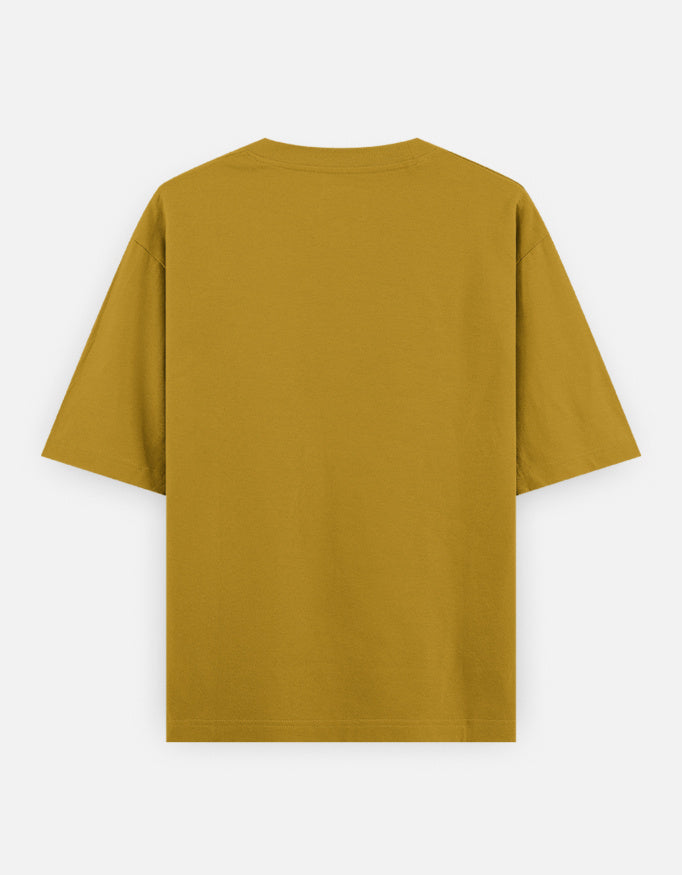 Mustard yellow unisex oversized classic t-shirt, short sleeves, relaxed fit