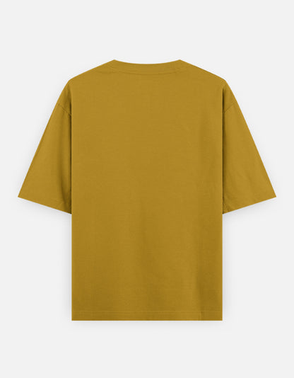 Mustard yellow unisex oversized classic t-shirt, short sleeves, relaxed fit