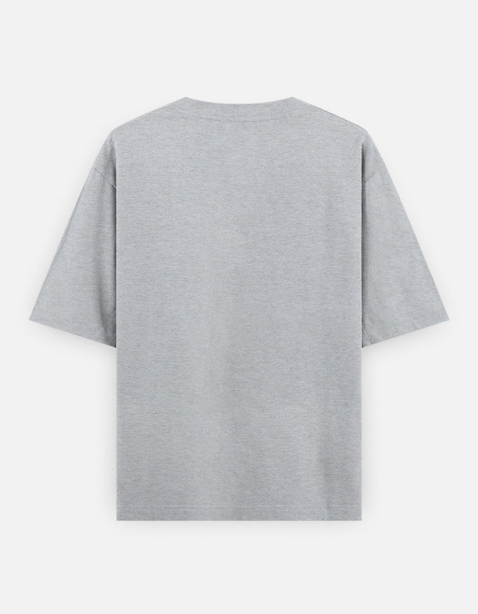 Light gray unisex oversized classic t-shirt with crew neck