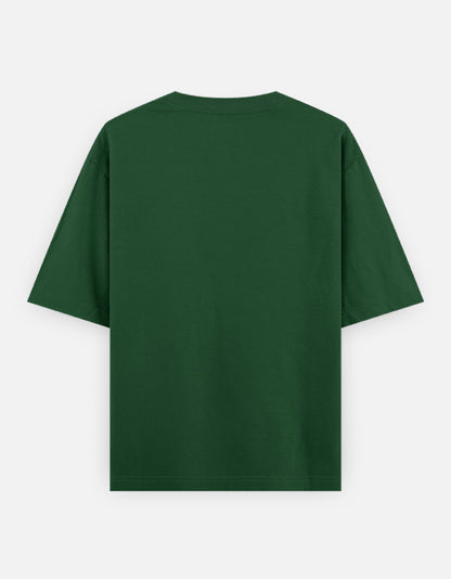 Green unisex oversized classic t-shirt with short sleeves and round neckline