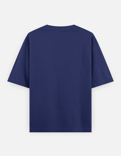 Navy blue unisex oversized classic t-shirt with short sleeves and crew neck