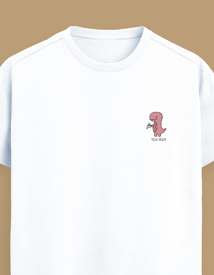 Color_White Premium Supima cotton unisex t-shirt with small cute embroidery on left chest
