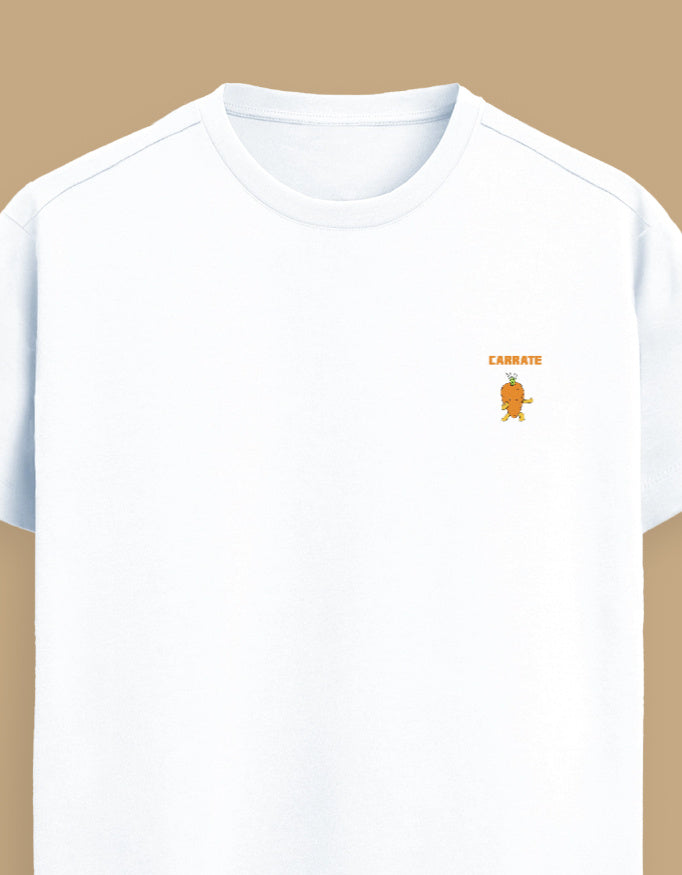 Color_White Premium Supima cotton unisex t-shirt with small cute embroidery on left chest