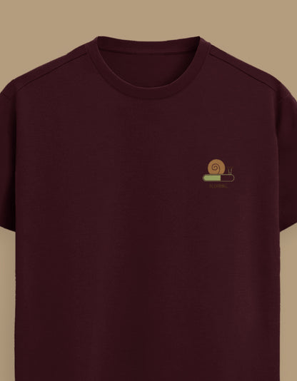 Color_Maroon Premium Supima cotton unisex t-shirt with small cute embroidery on left chest