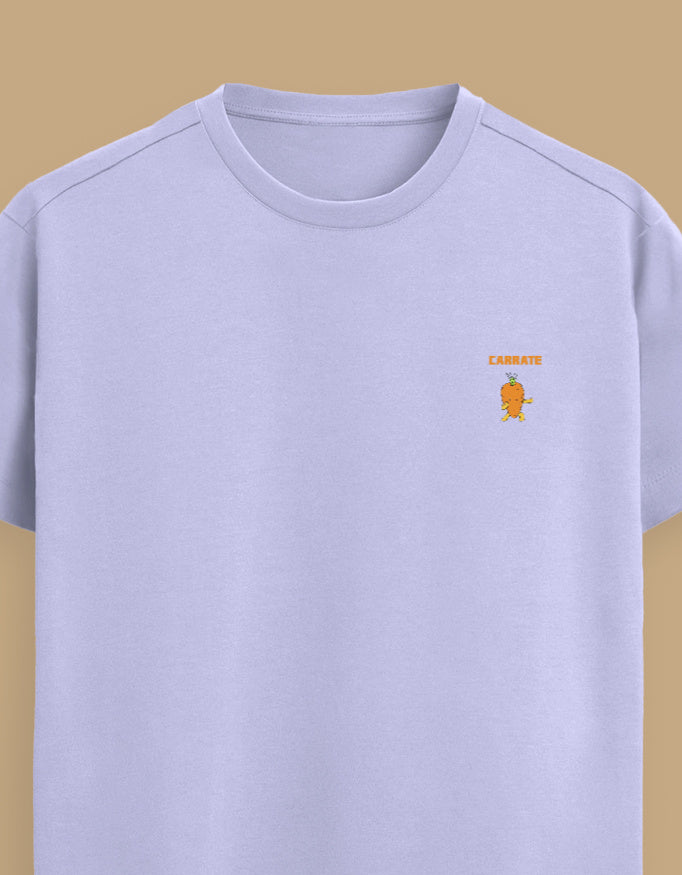 Color_Lavender Premium Supima cotton unisex t-shirt with small cute embroidery on left chest