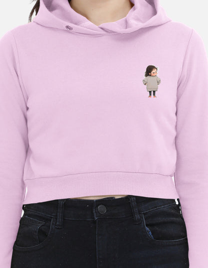Light purple hoodie with a small graphic of a person on the chest