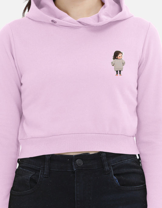 Light purple hoodie with a small graphic of a person on the chest